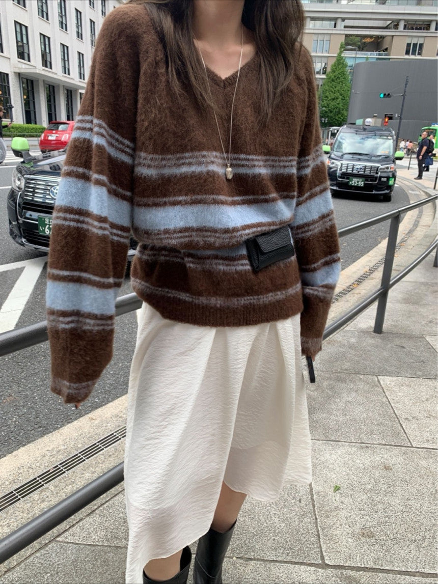 multi-v brush knit-2col