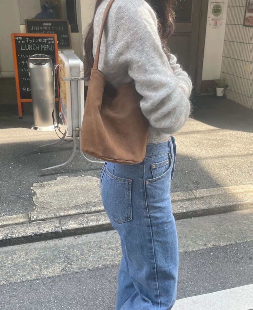 Suede shoulder bag