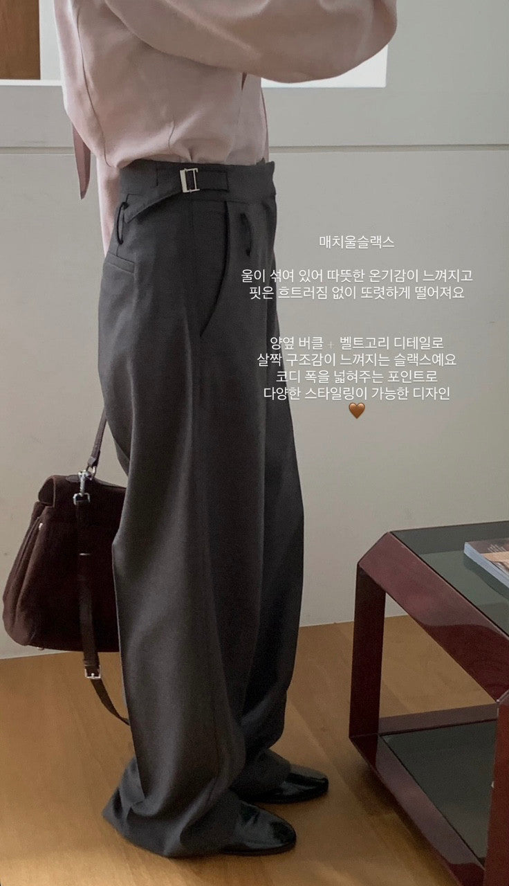Match wool slacks-2col/ショート丈あり
