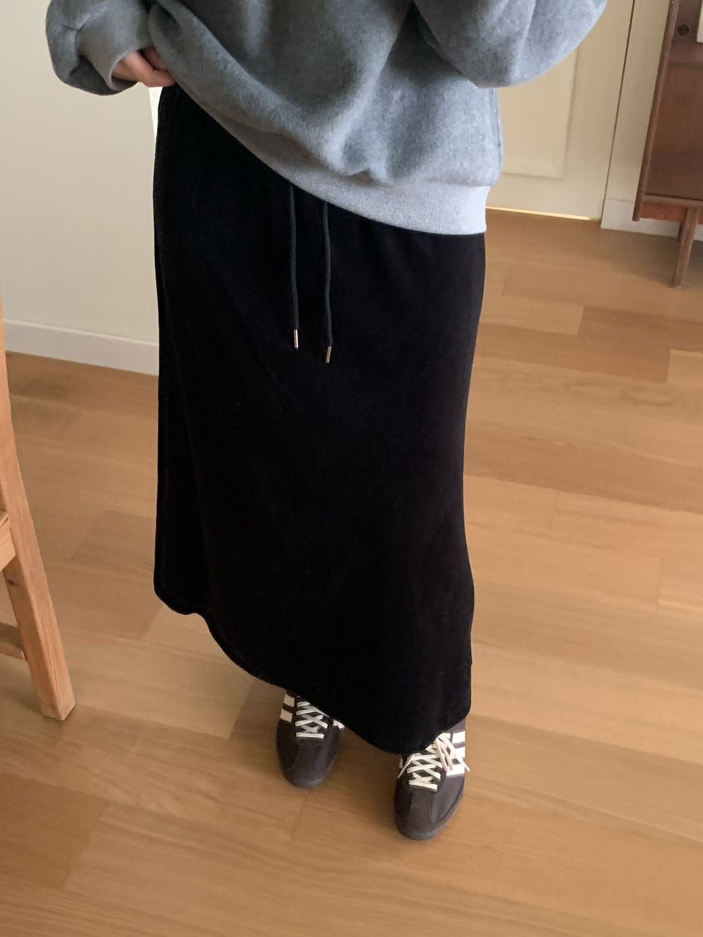 boe velua long skirt-4col