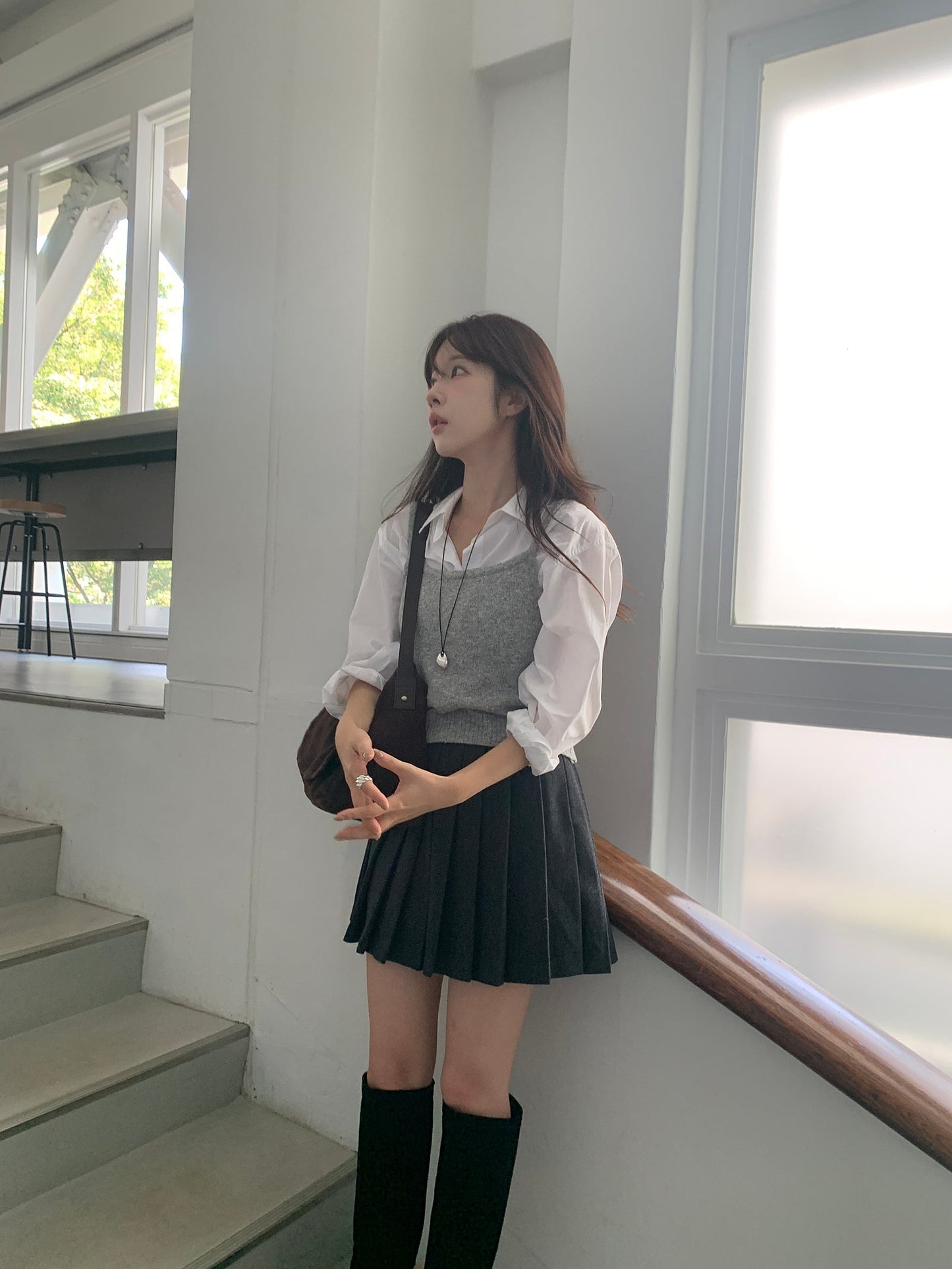 classic wool skirt-3col