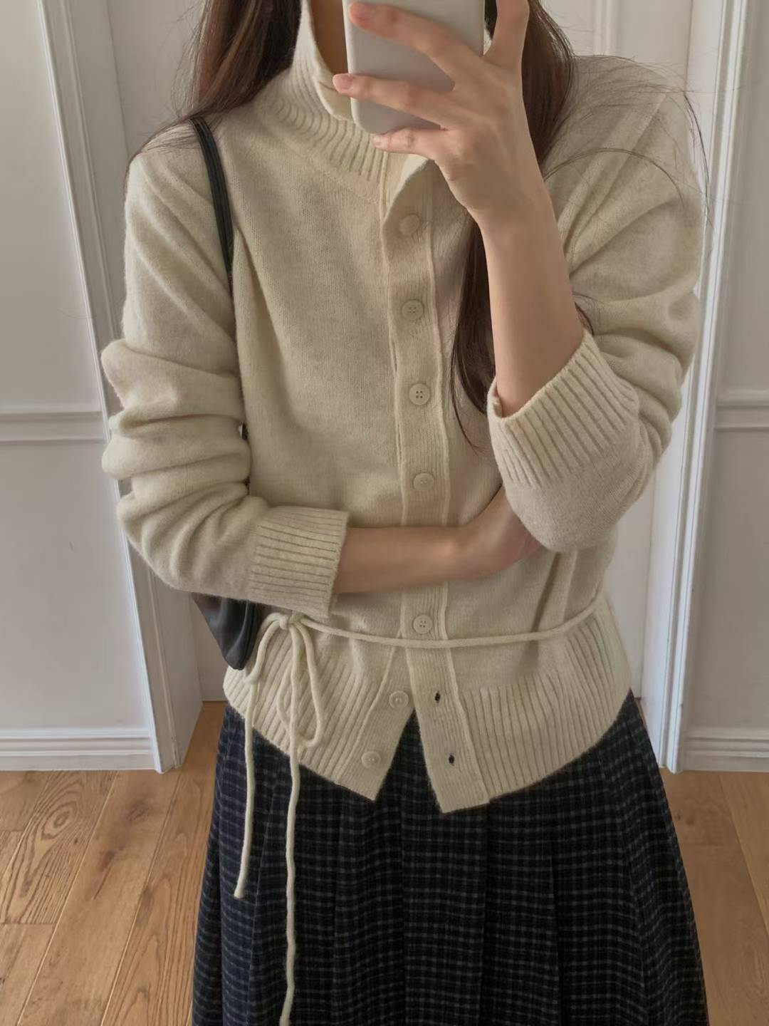 polo rope cardigan-3col