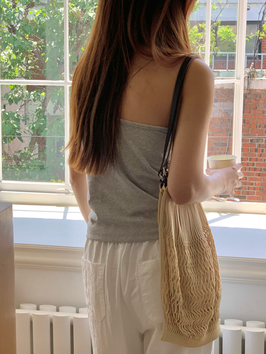 Boucle string sleeveless-4col