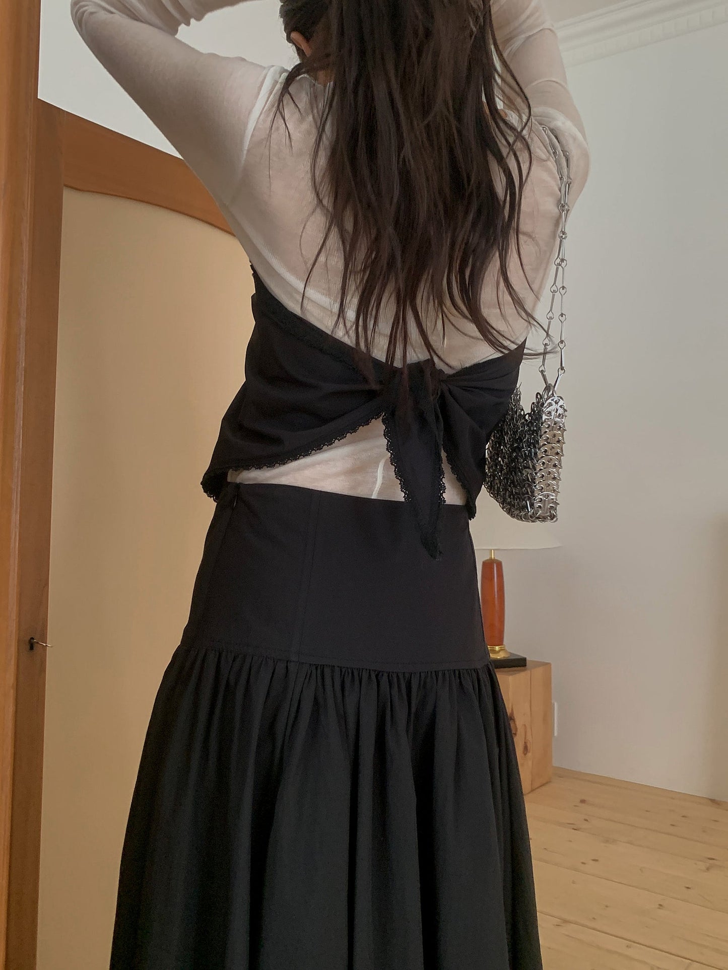 angle scarf&skirt set-2col