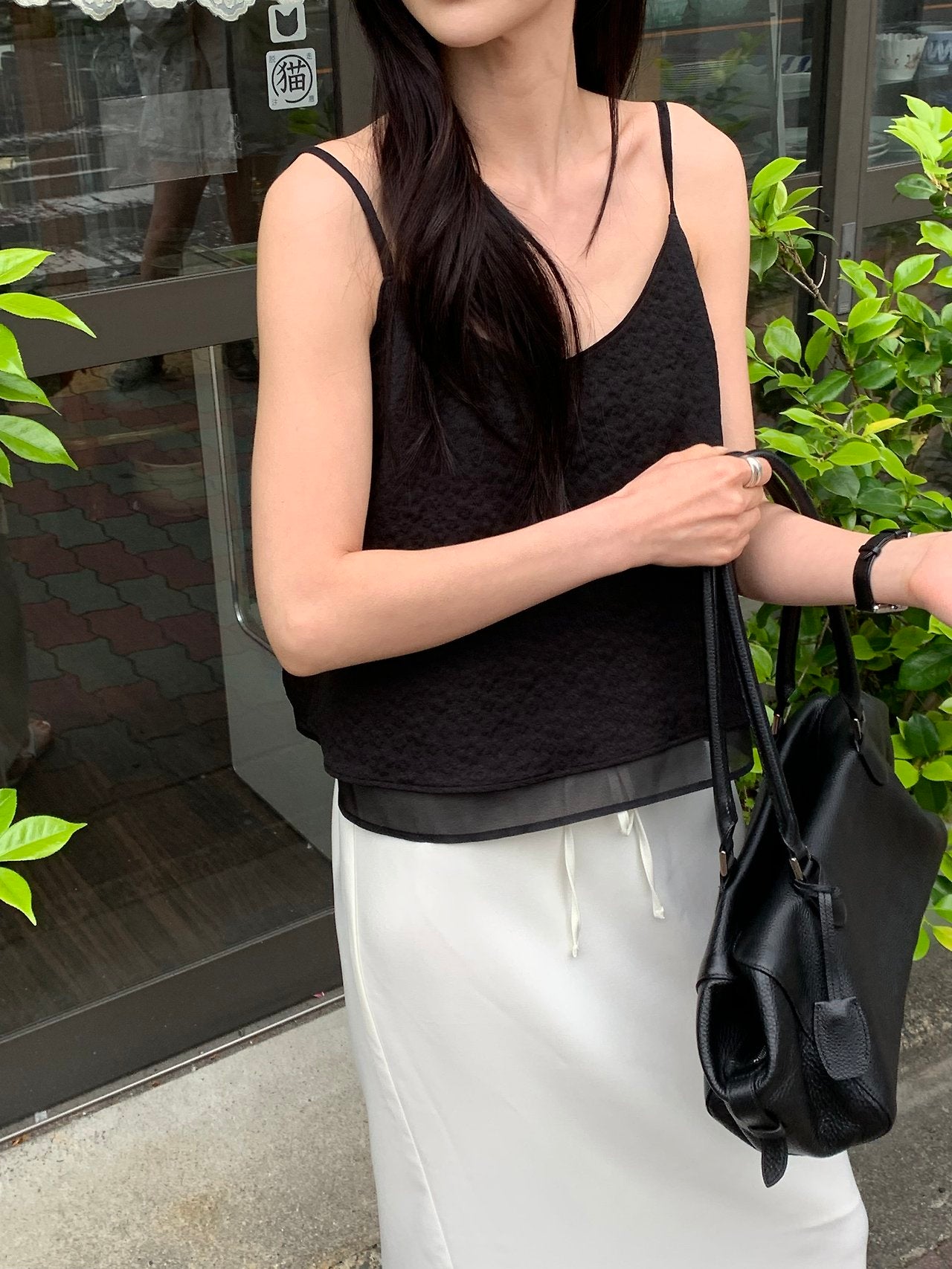 Ciel flower texture sleeveless-2col