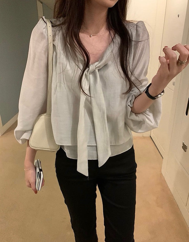 rose tie blouse-4col