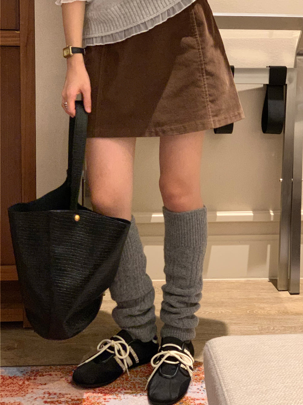 gimo suede lining skirt-2col