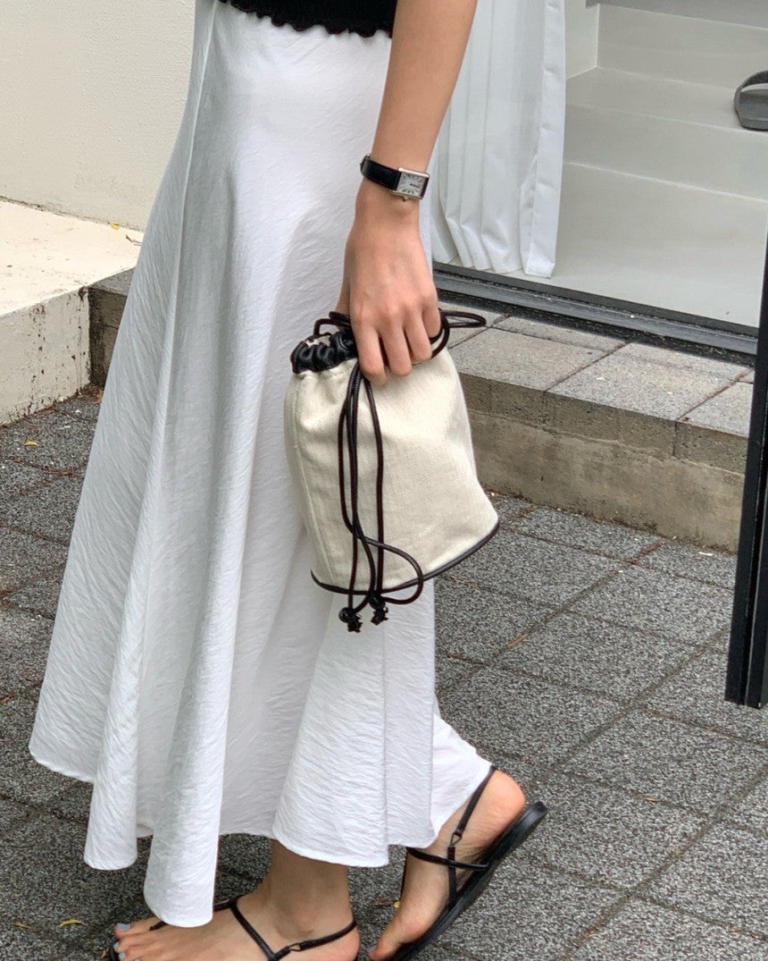Rosy banding flare skirt-2col