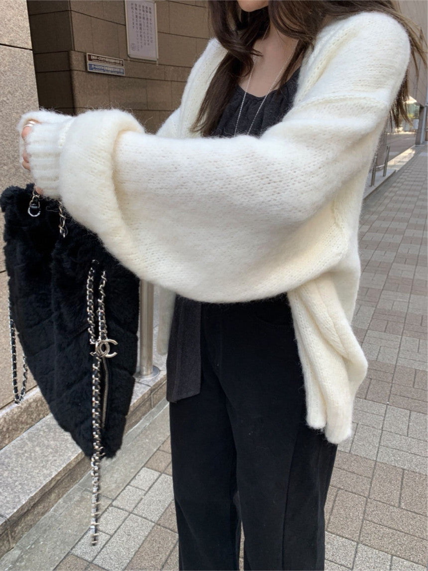 long brush cardigan-3col