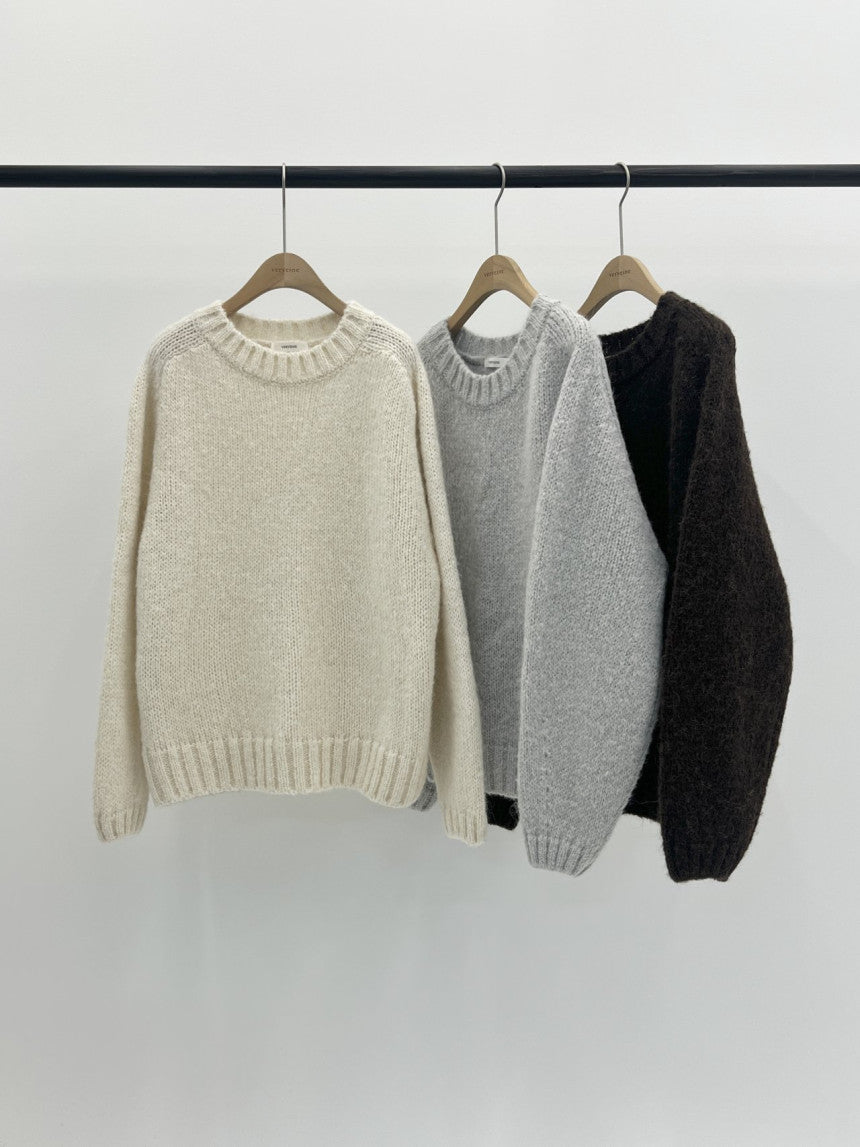 balloon alpaca oversize pullover knit-3col