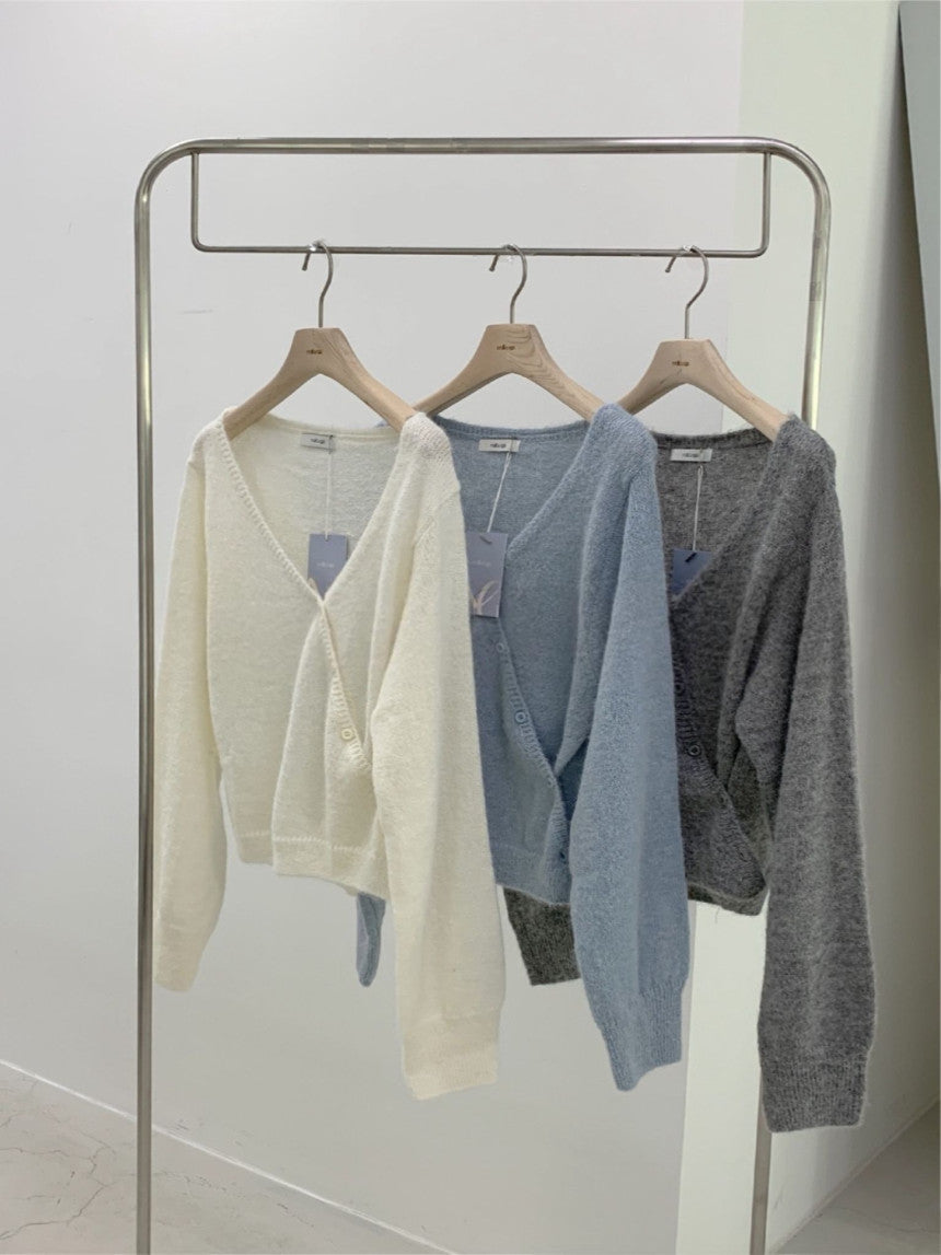 Standing wrap cardigan-3col