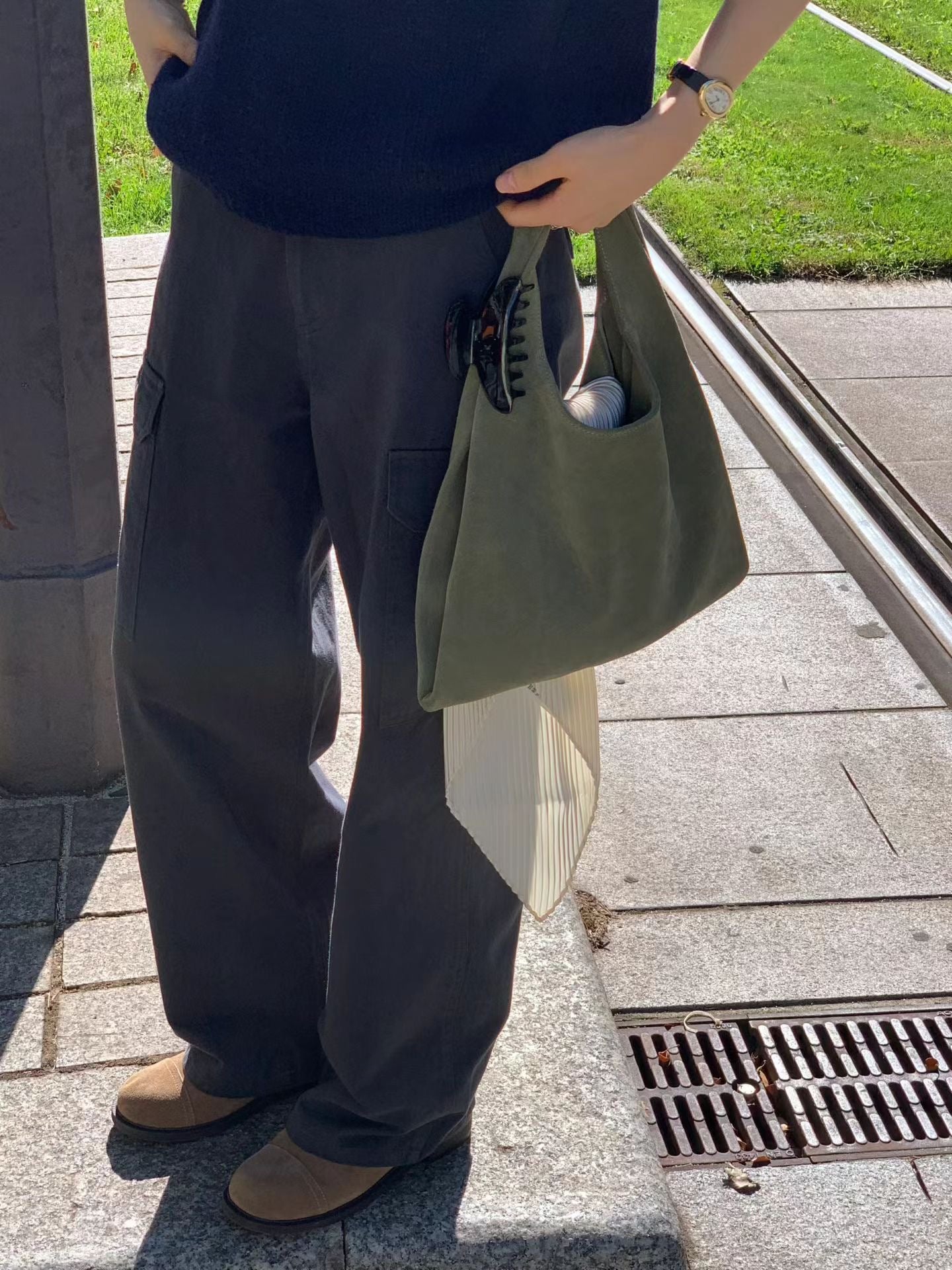 Ounce washing pocket cargo pants-2col