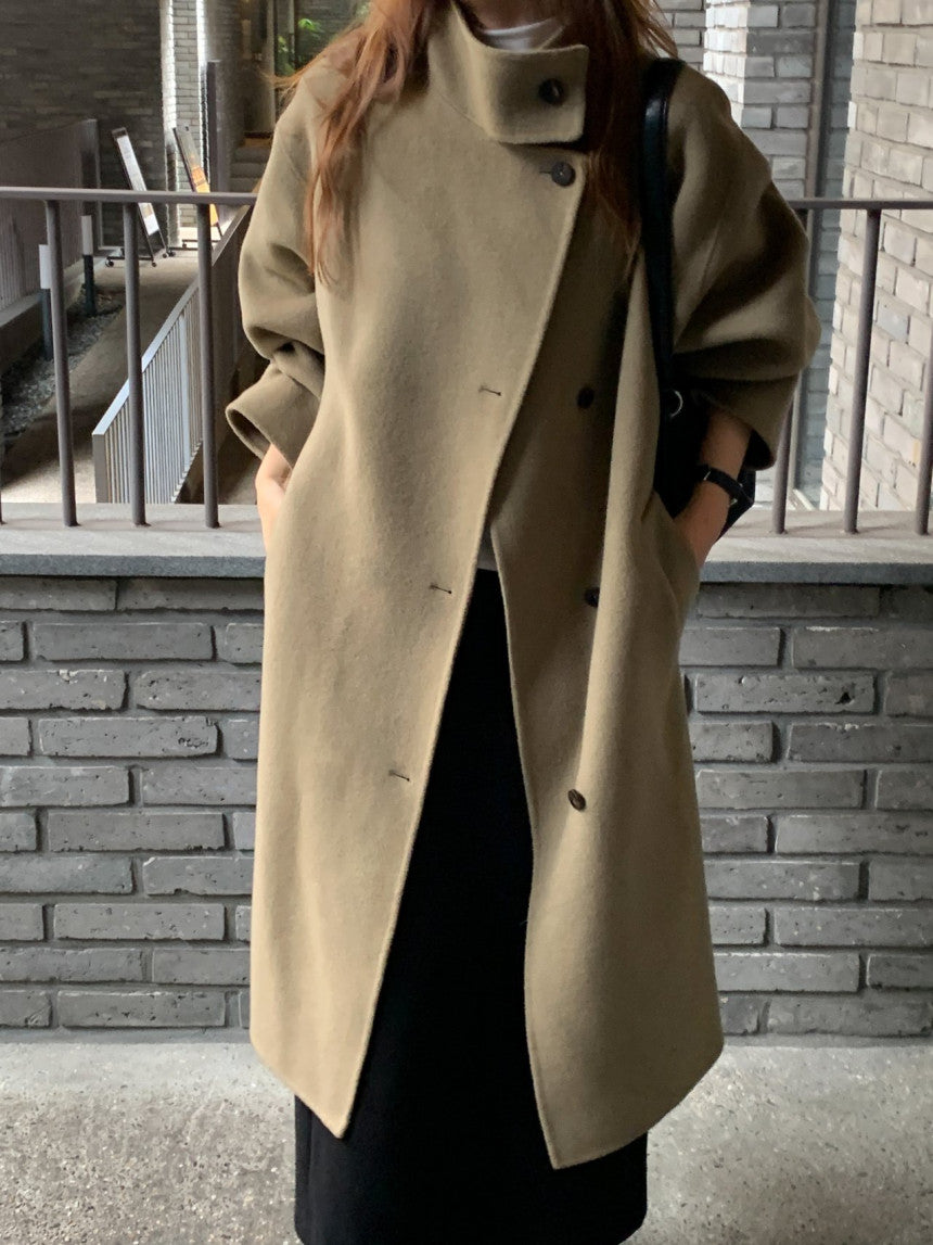 Noel high neck handmade coat-2col