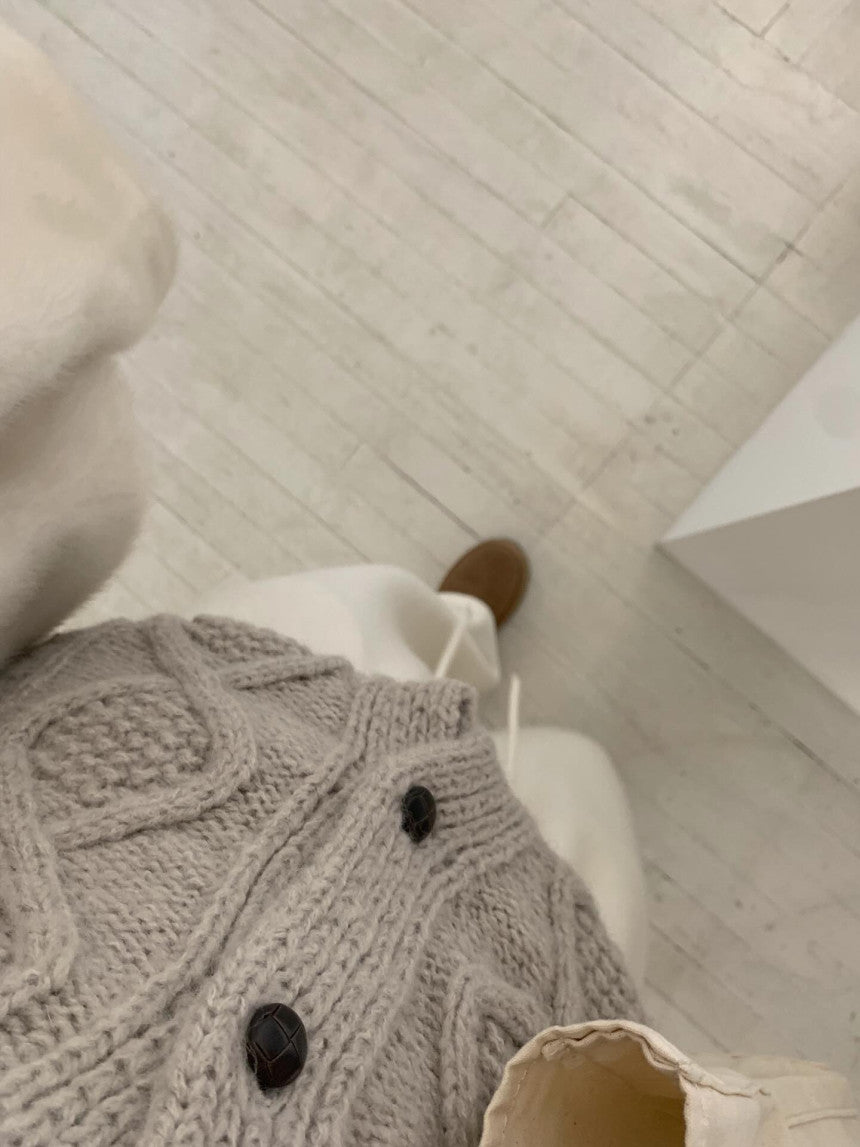 liter house wool cable cardigan-2col