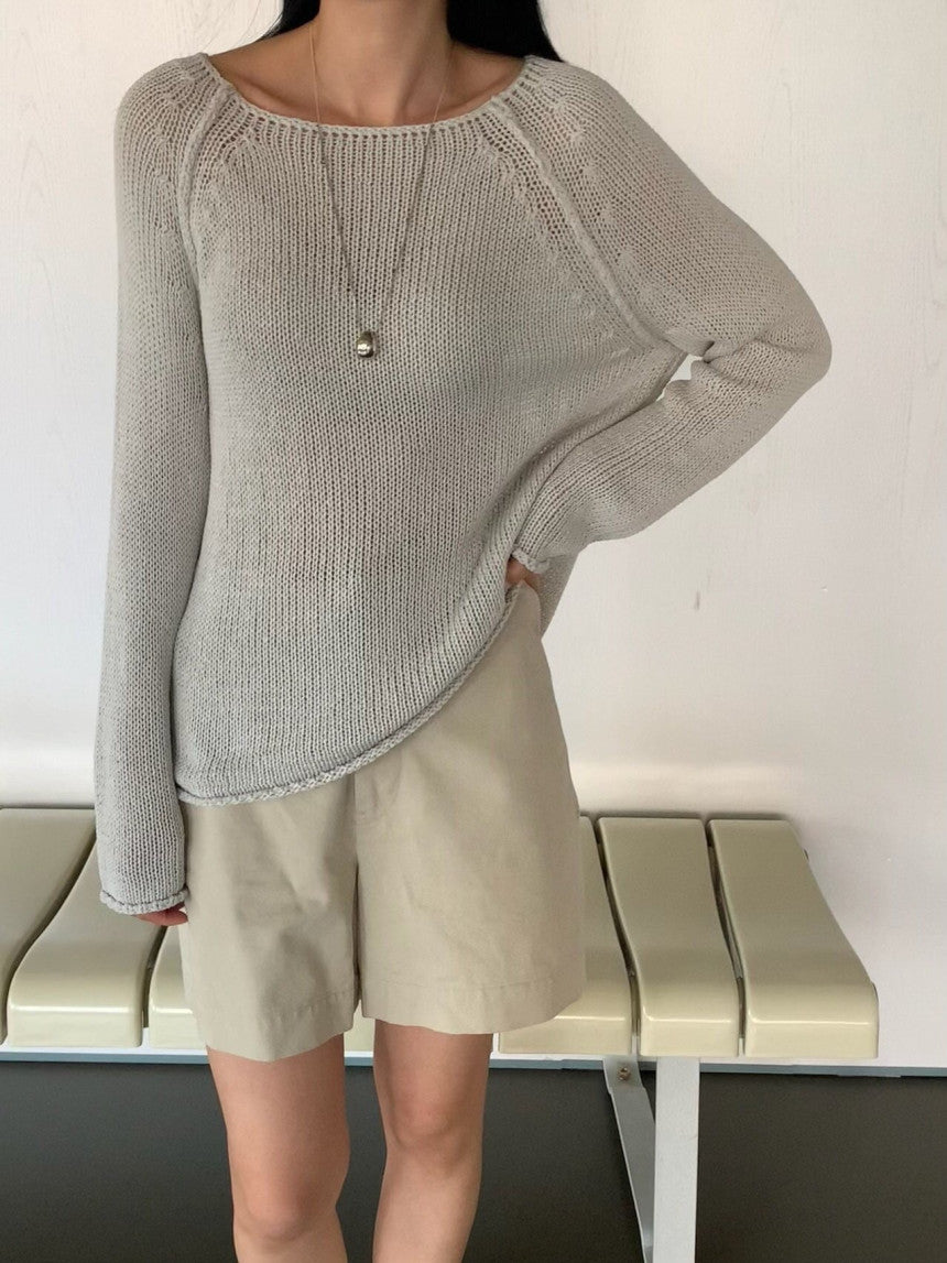 ivory即納 bread linen knit-4col