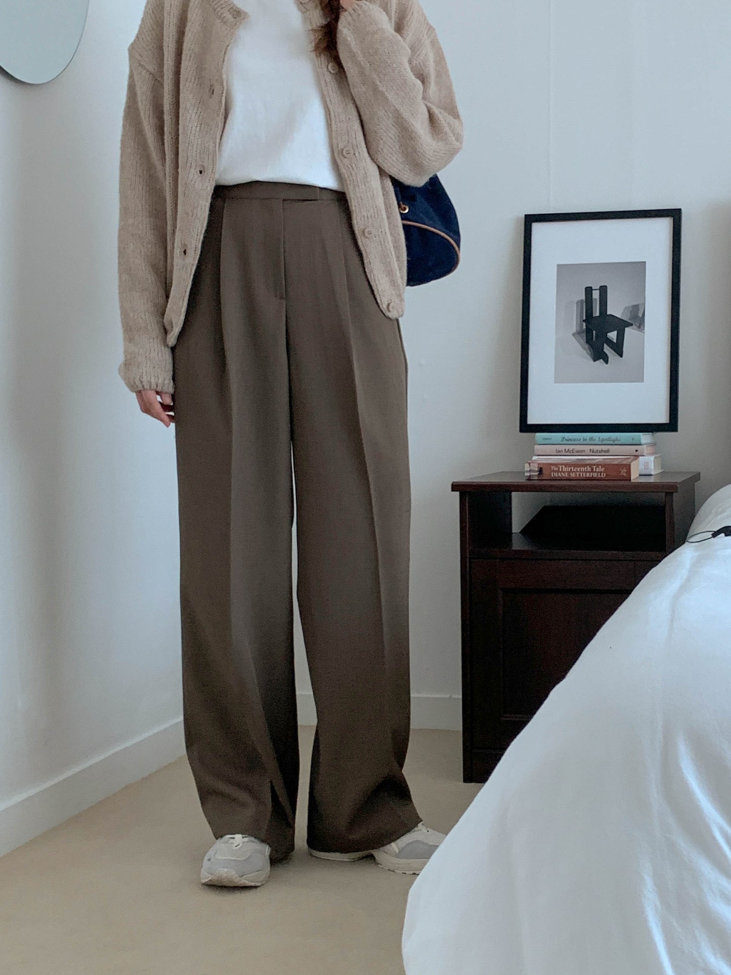 Fw one pintuck semi-wide slacks-3col ショート丈あり