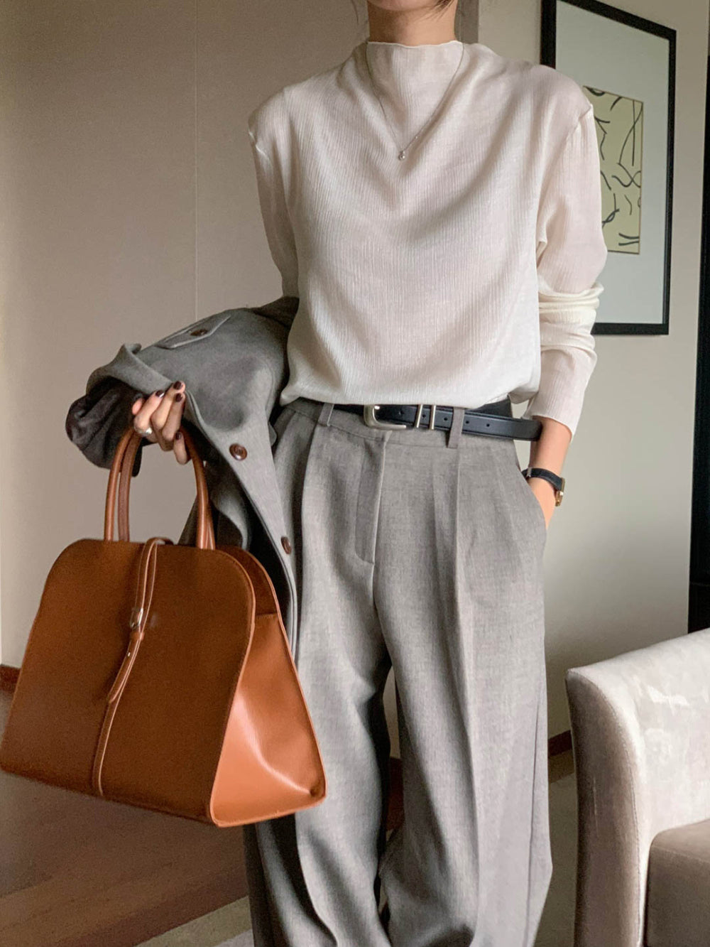 gray-s即納 boka slacks-3col