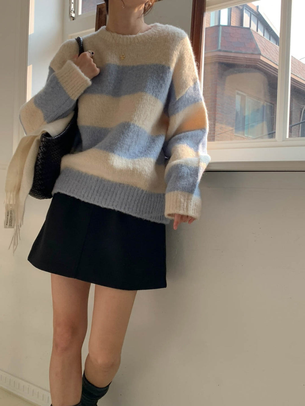 milk wool skirt-2col