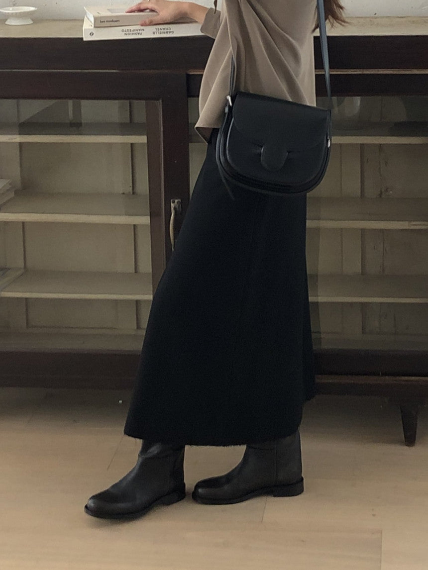 Mone wool flare skirt-2col