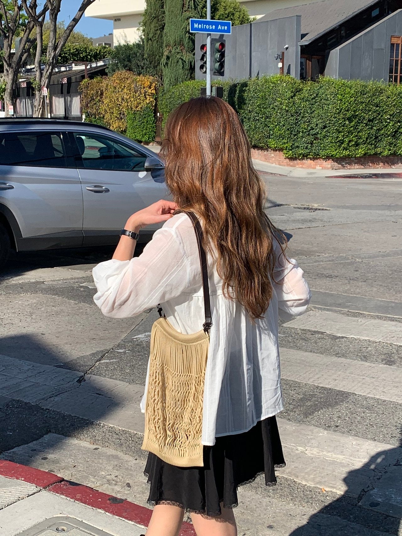 Arel V-neck string blouse