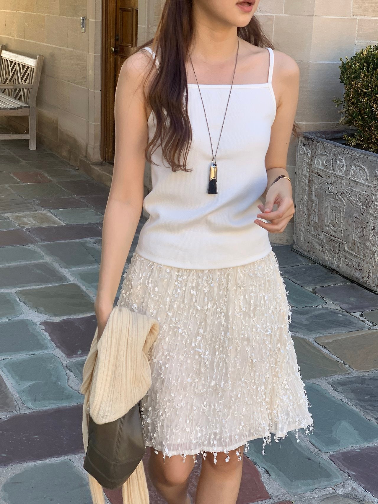 Elier square neck strap sleeveless-4col