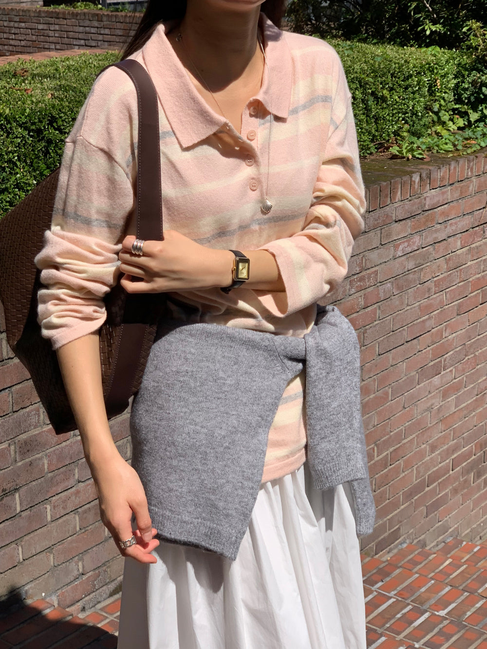 Greek collar knit-3col