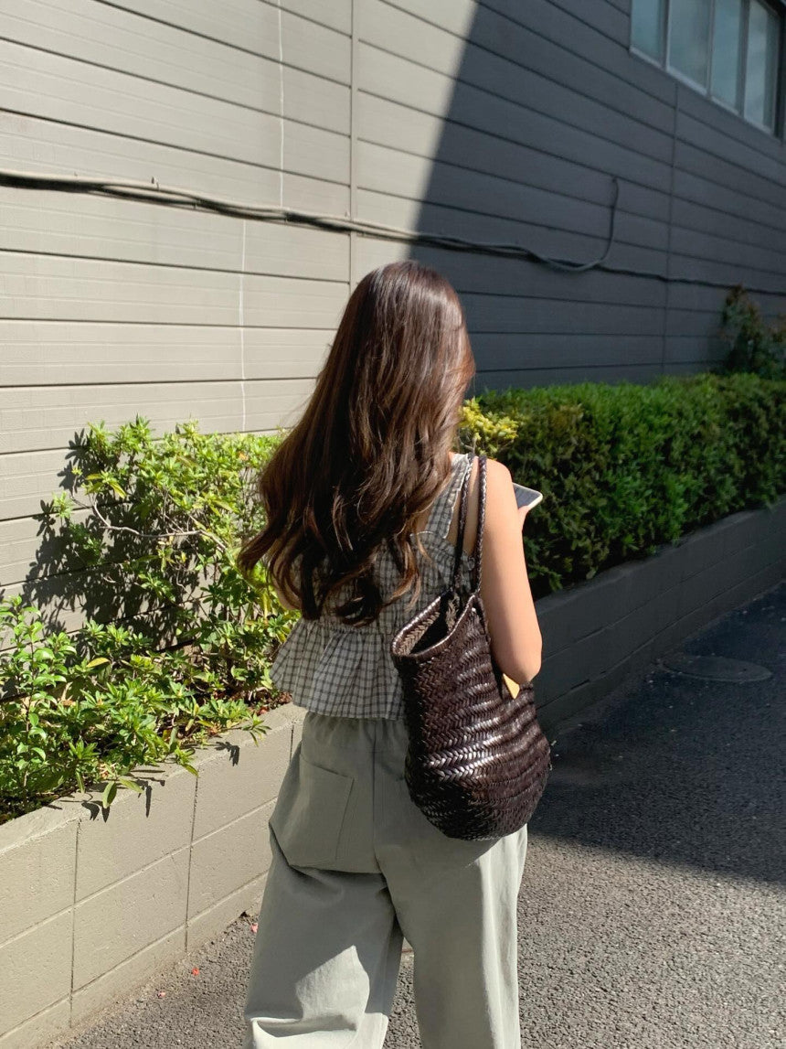 liter blanc check blouse