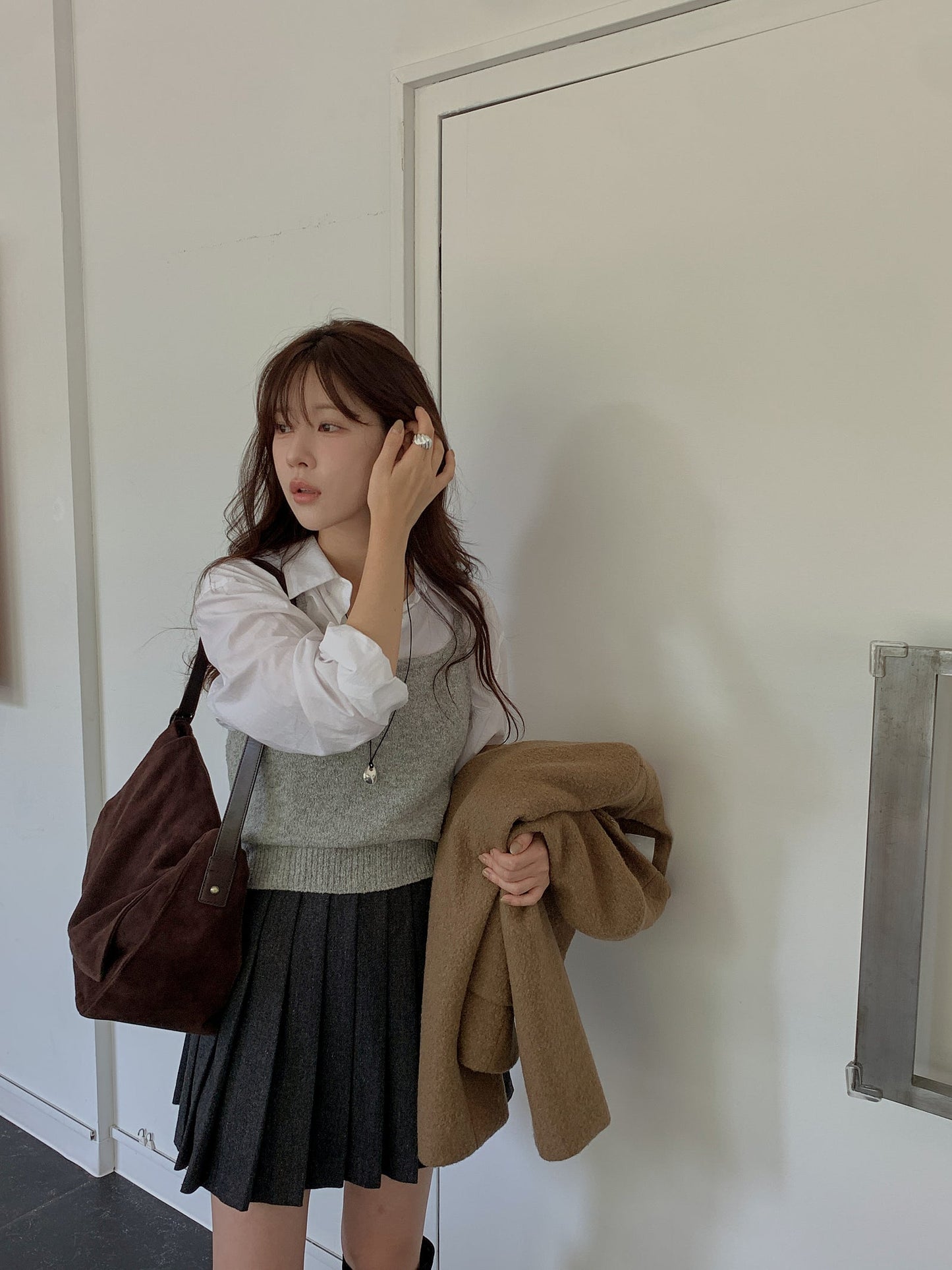 classic wool skirt-3col