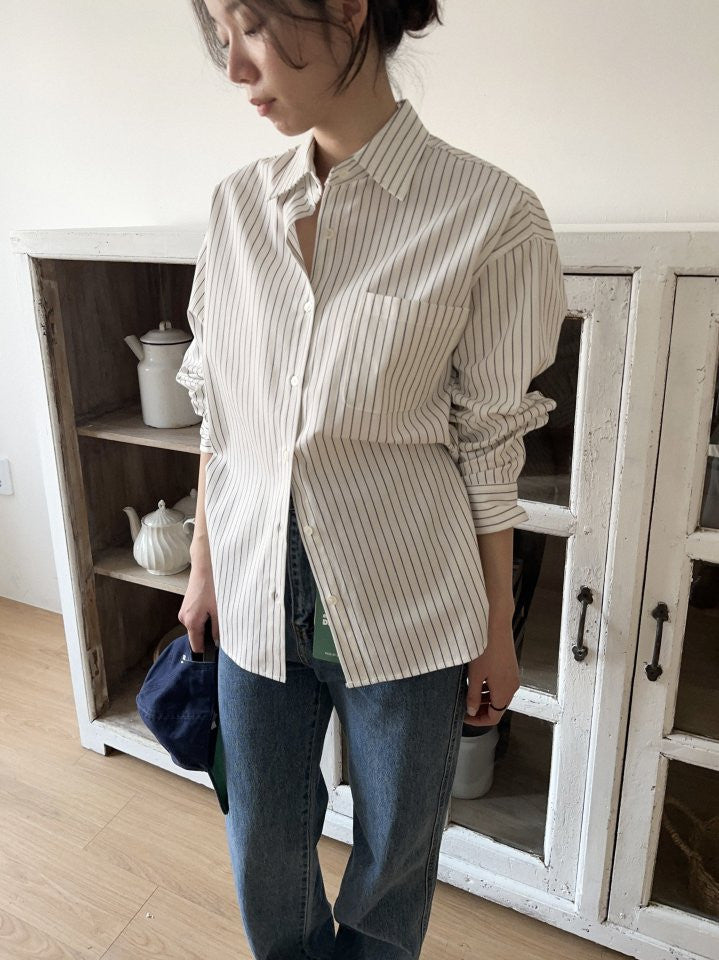 Deondo classic stripe shirt