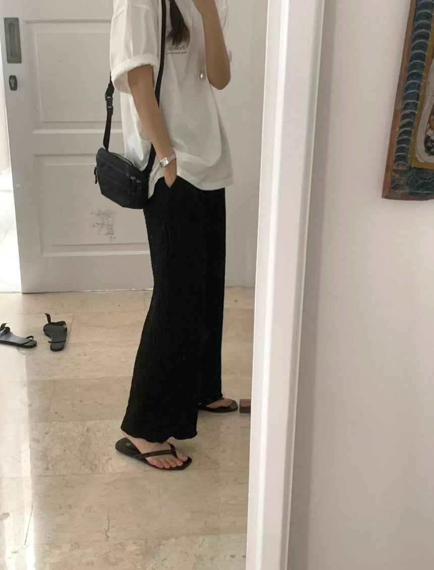 liter niece wrinkle pants-2col