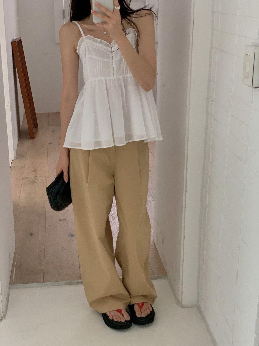 pintuck wide pants-3col