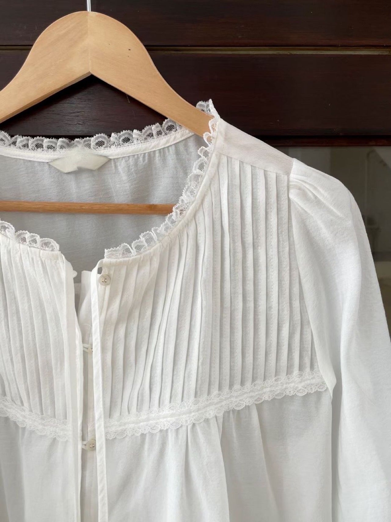 Maroon pintuck blouse
