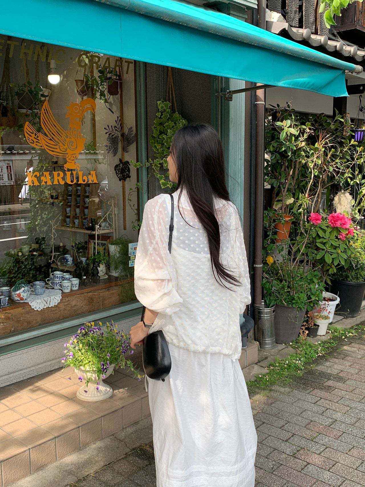 Flow pintuck lace long onepiece
