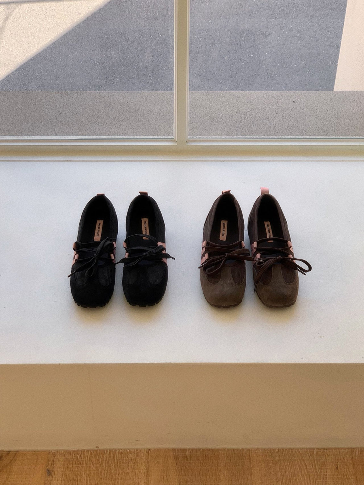 rose ribbon sneakers-2col