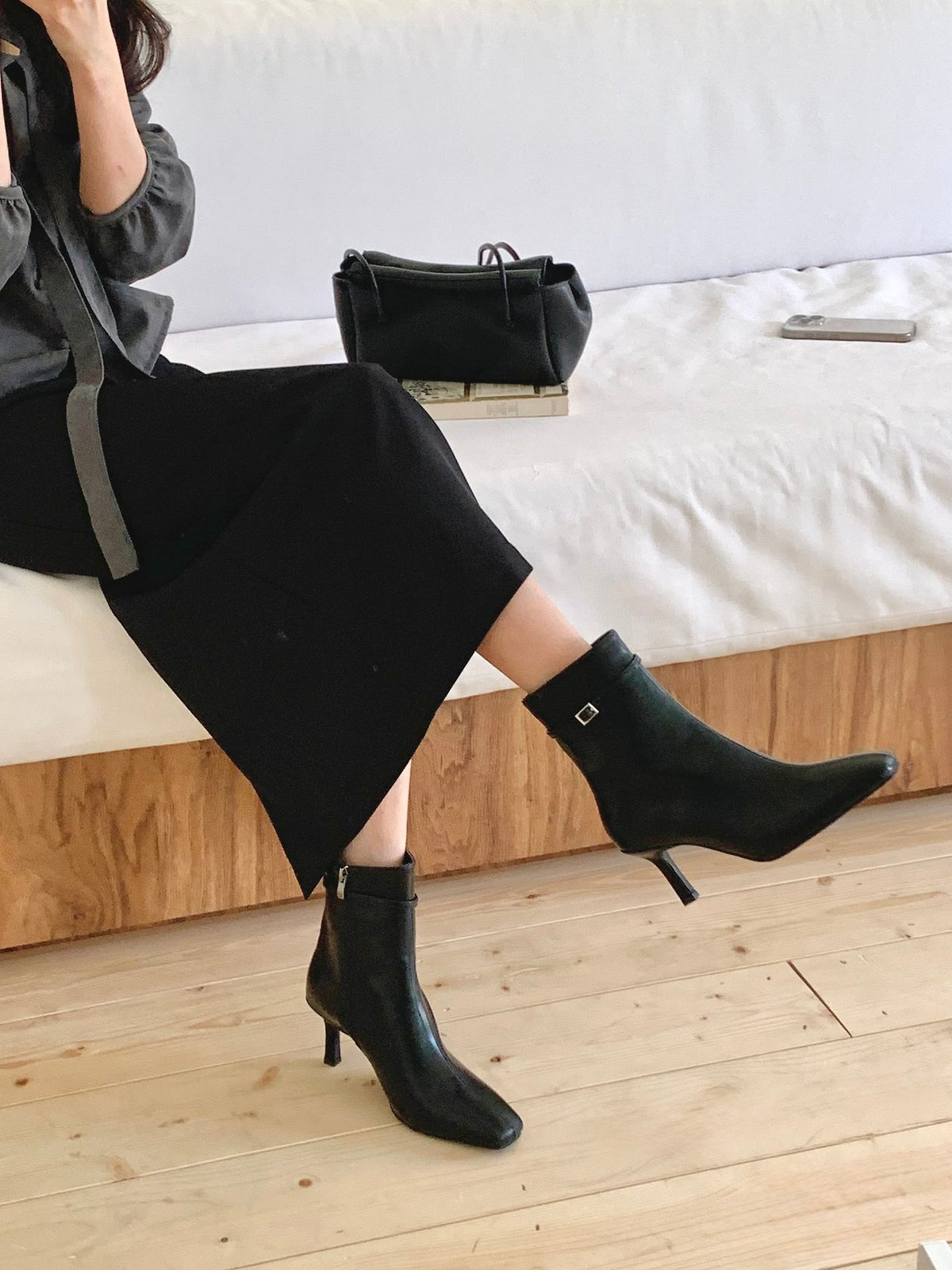 7cm Vintage Belt Ankle Boots-3col
