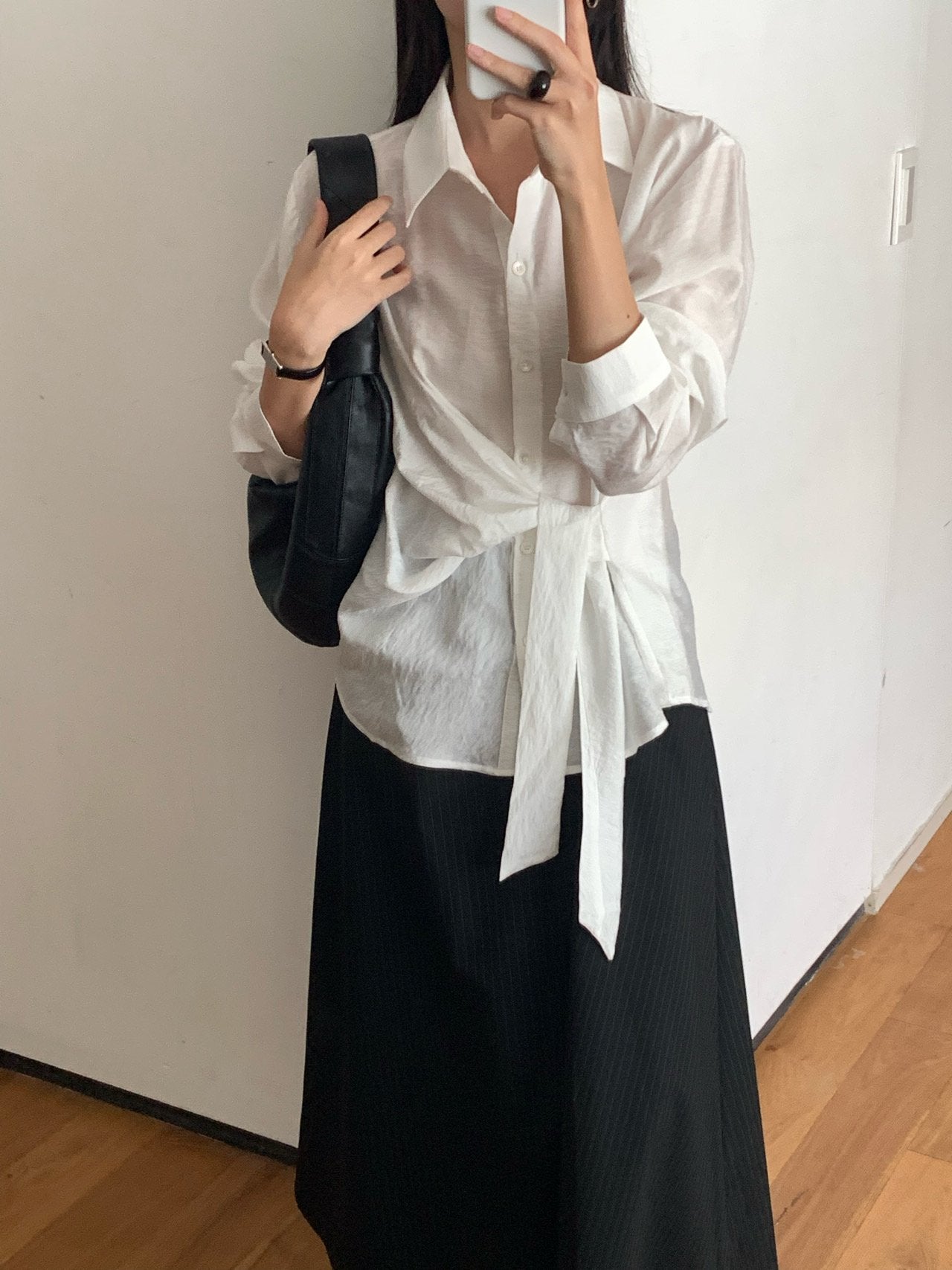 Veil wrap blouse-2col