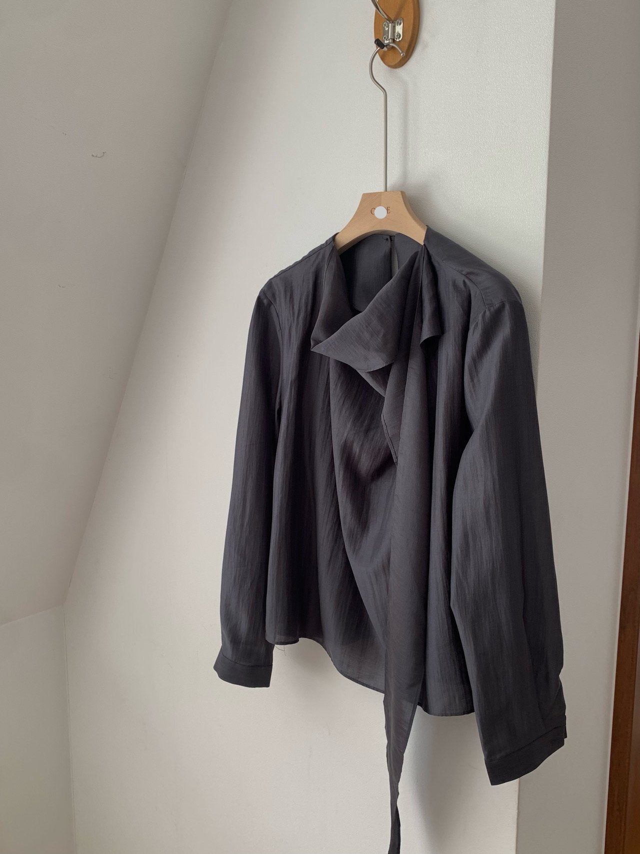 Barrel tie blouse-2col