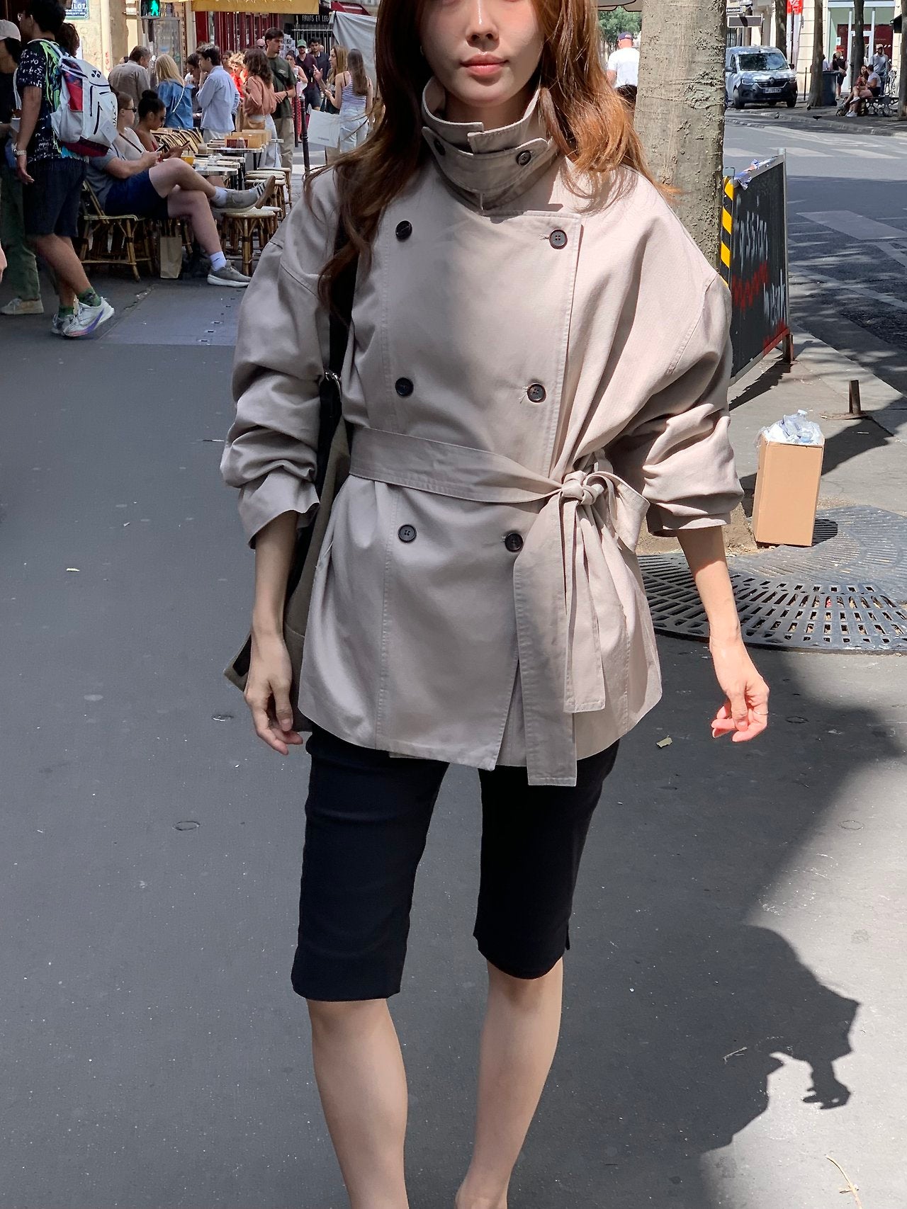 Maren washing half trench jacket-2col
