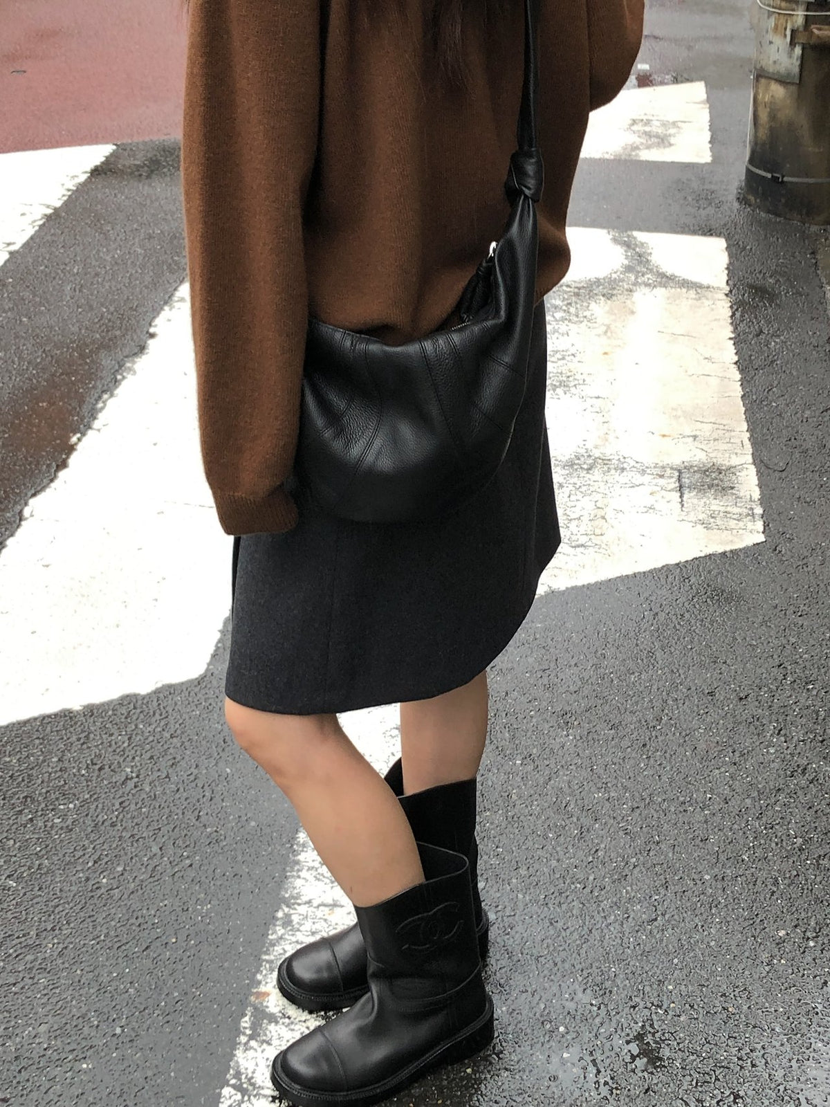 riena wool wrap skirt-2col