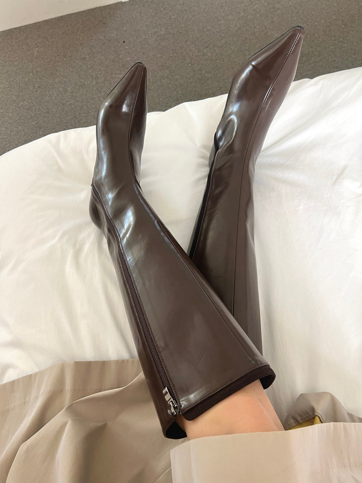 Binding Suede point 7cm Boots-2col