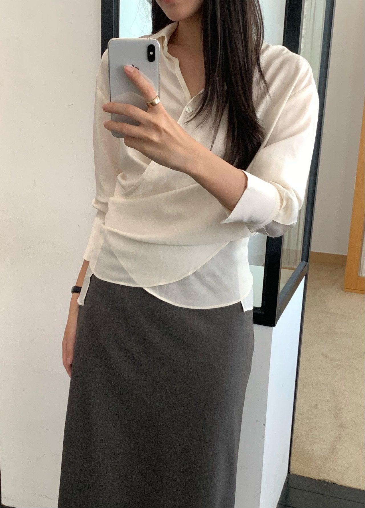 Meli wrap blouse-2col