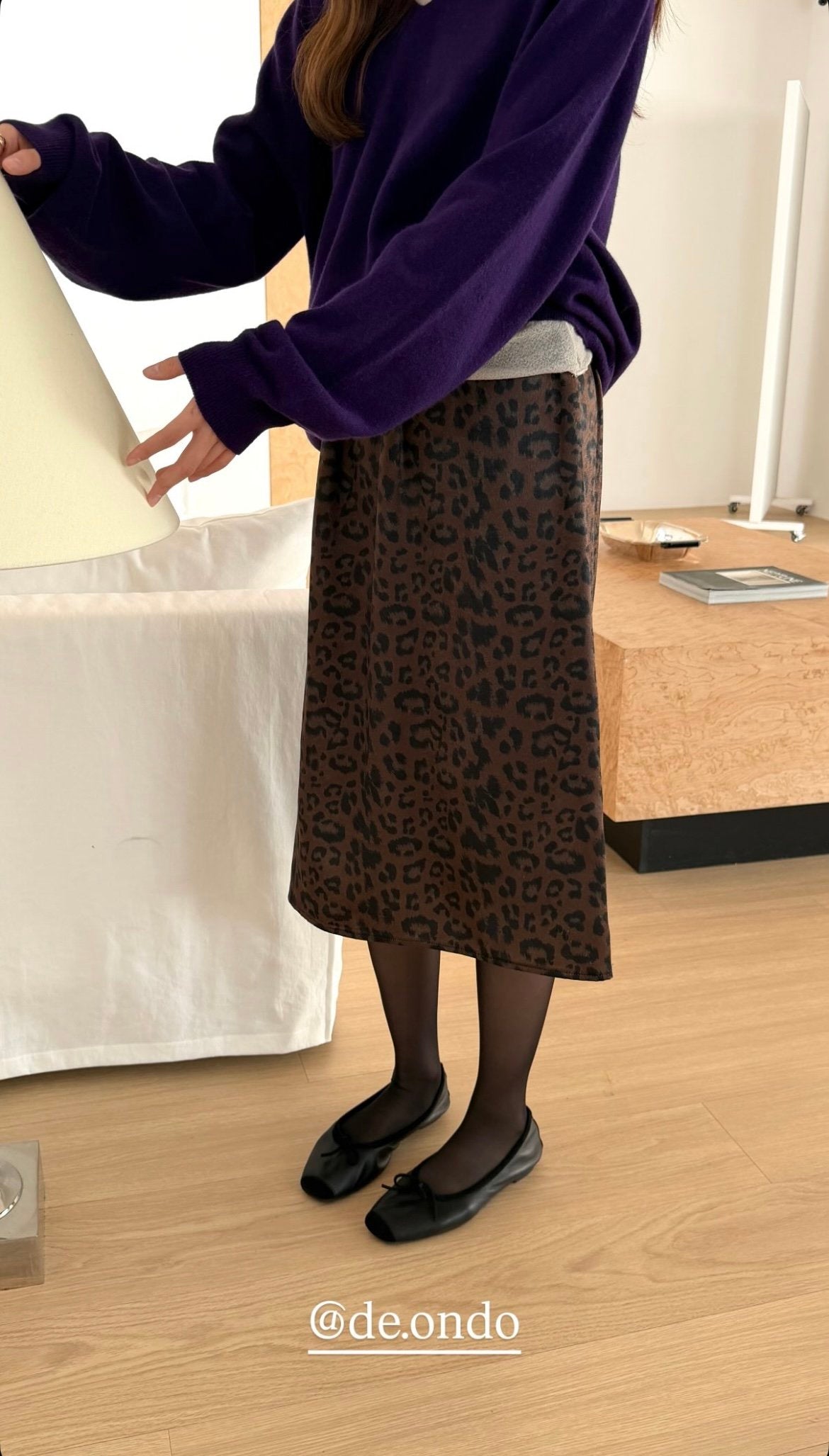 deondo leopard skirt-2col