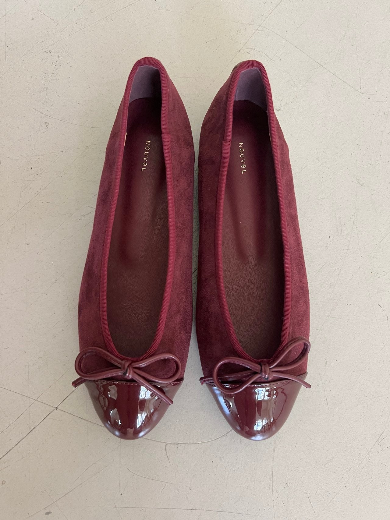 Autumn suede ribbon flats