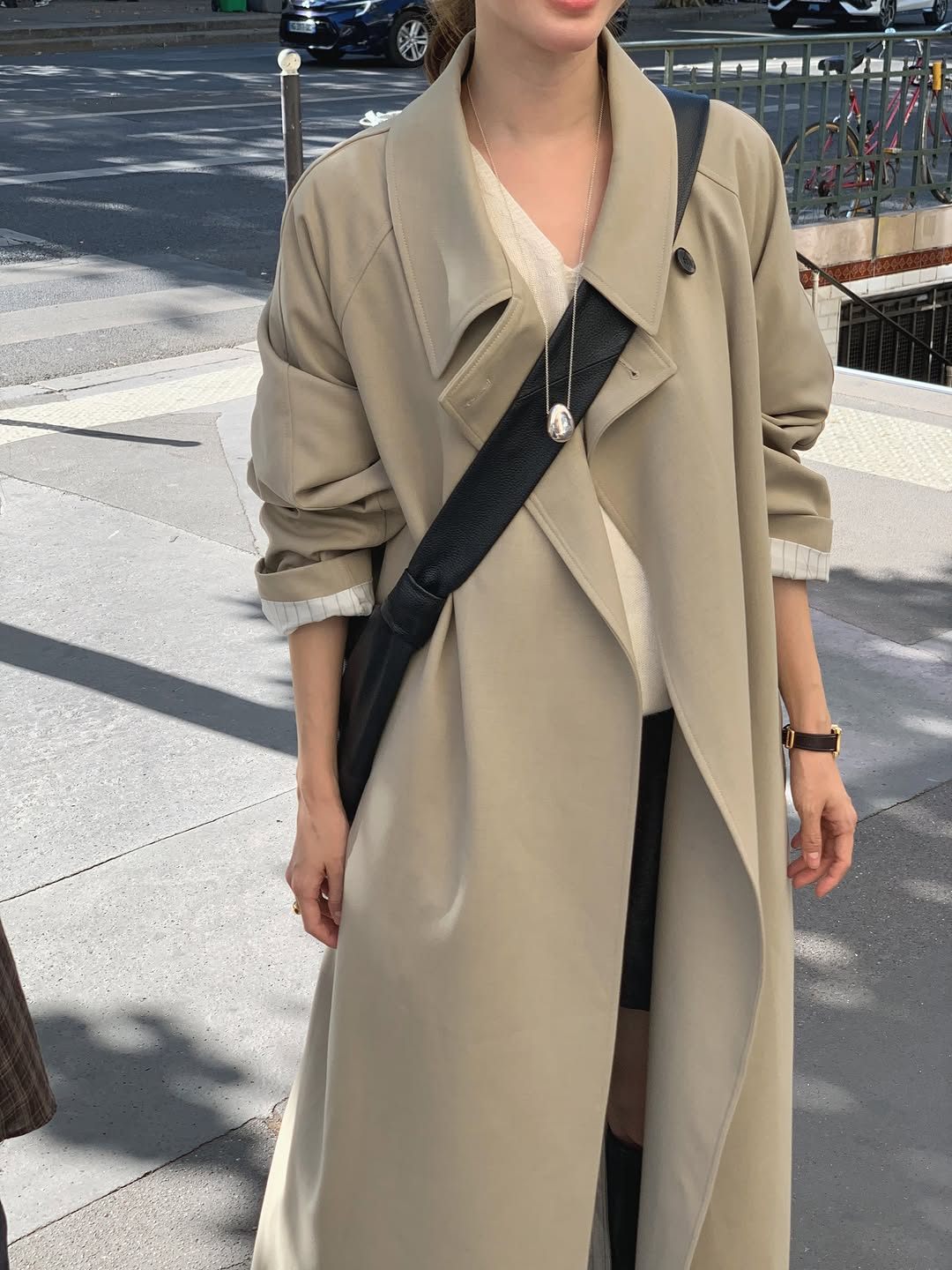 mare stripe-lining trench coat-2col