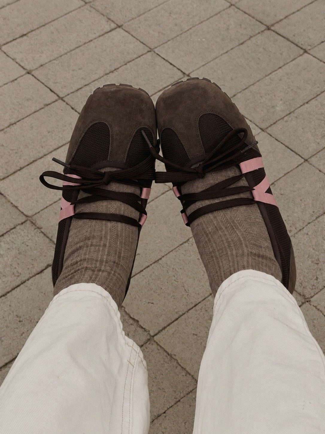 rose ribbon sneakers-2col