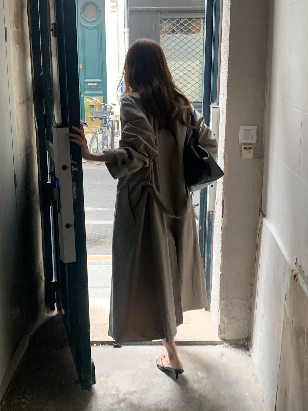 Barnet long trench coat