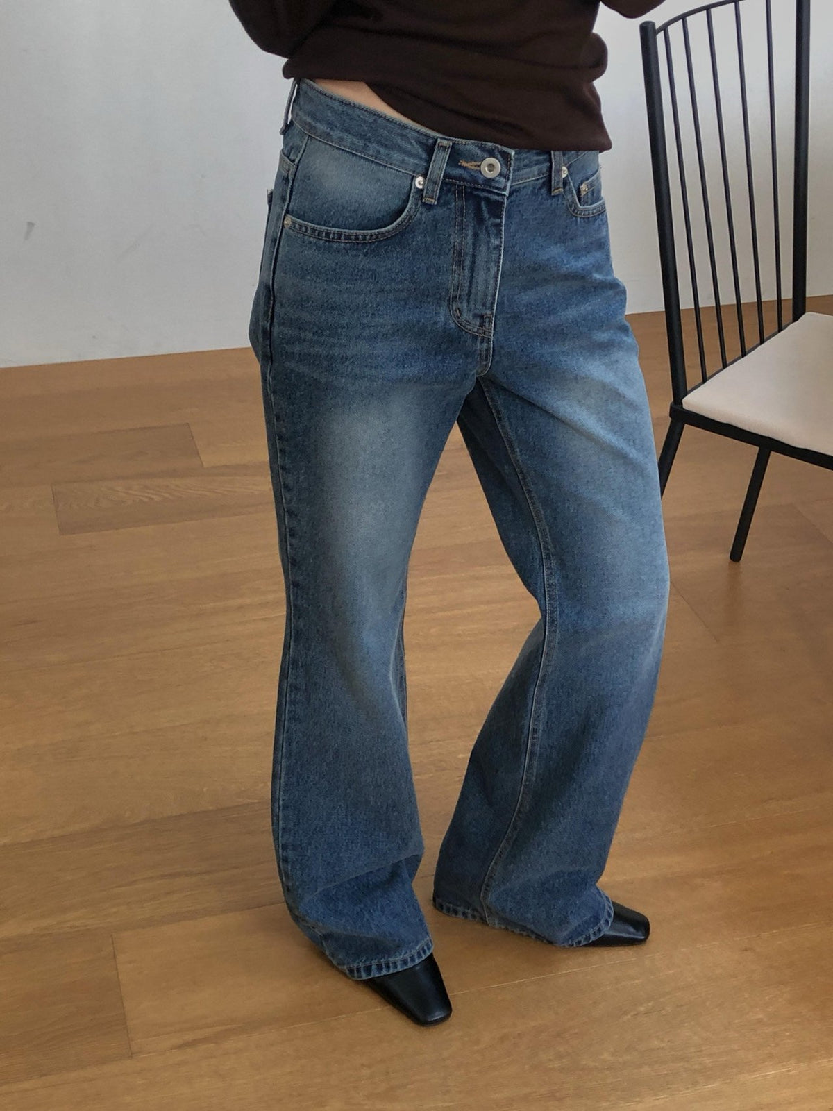 rise bootcut denim