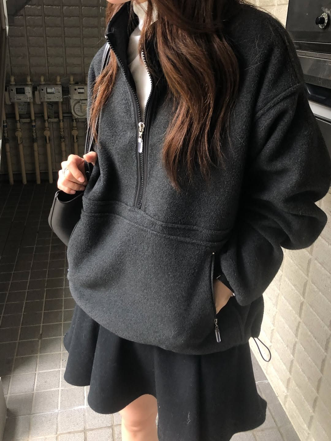 romy half-zip fleece jacket-3col