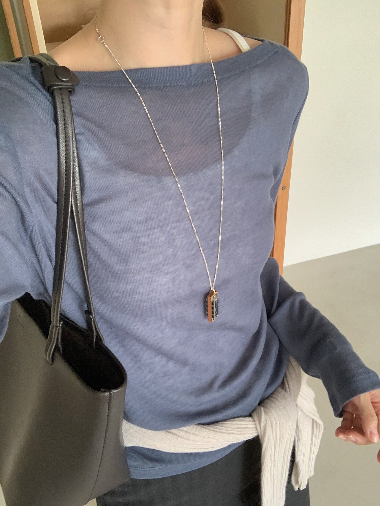 Bay wool tencel boat neck T-6col