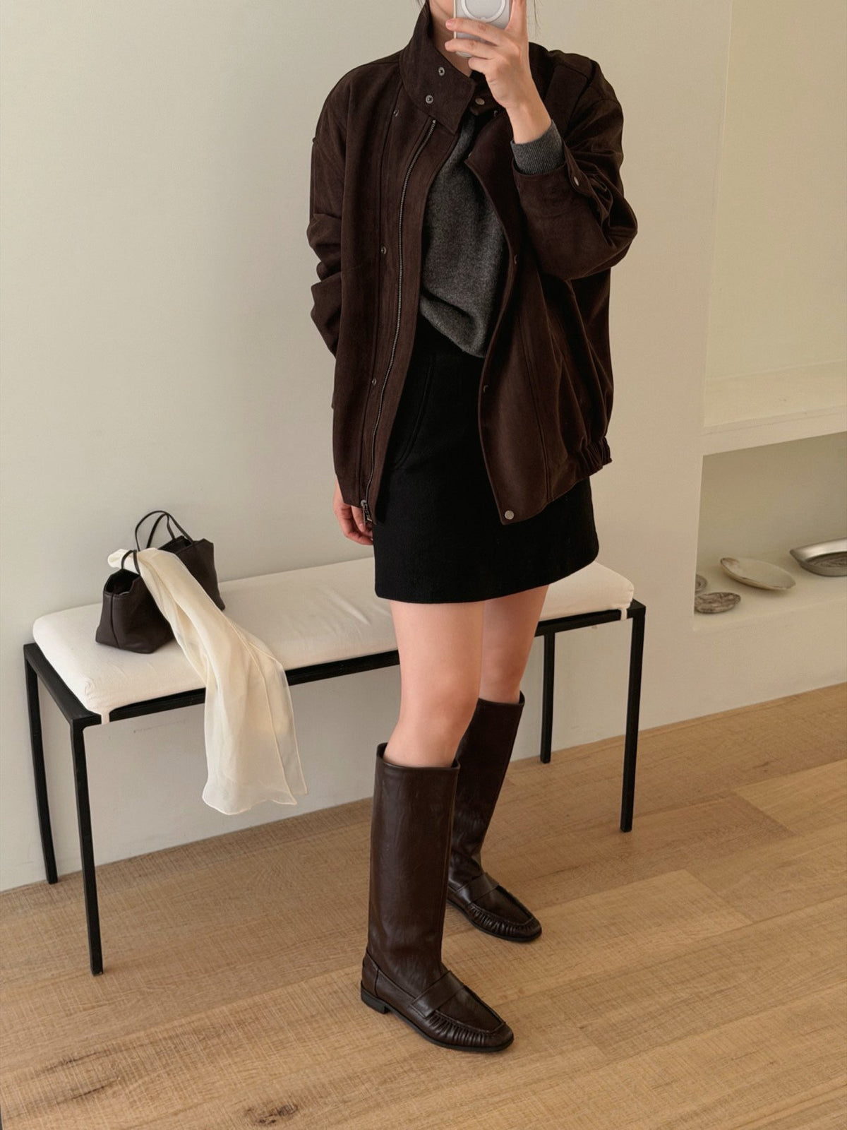 classic shirring loafer boots-2col